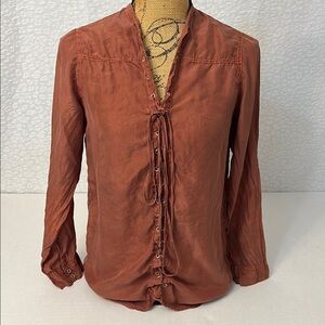 PETE & GRETA BY JOHNNY WAS SILK BLOUSE SMALL